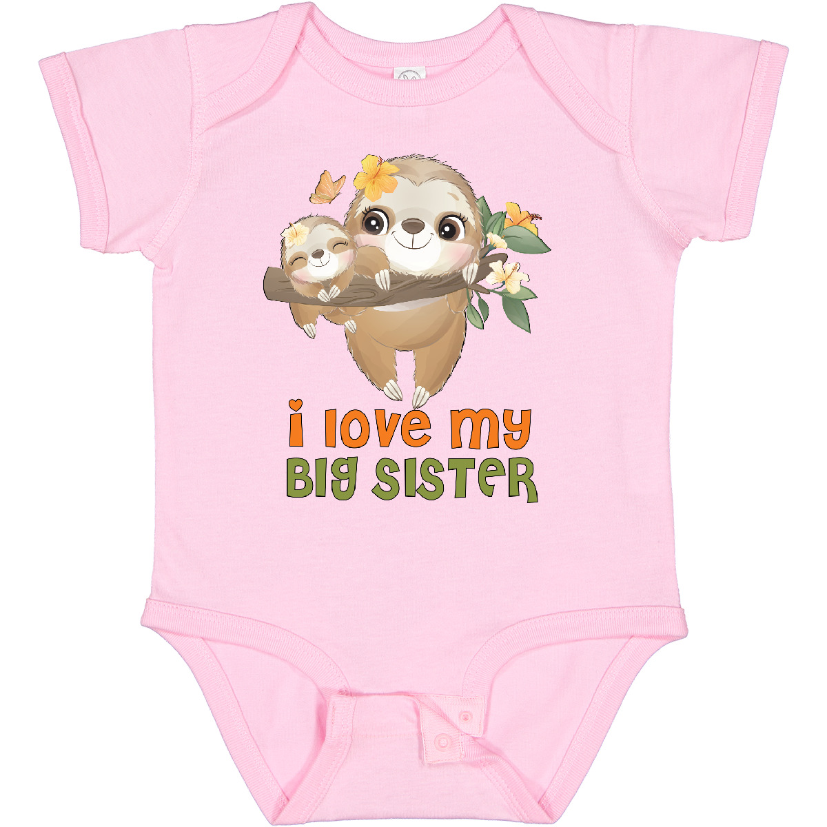 Inktastic Sloth I Love My Big Sister Baby Bodysuit Bro Sis Little Im Going Cute - Photo 8 sur 12