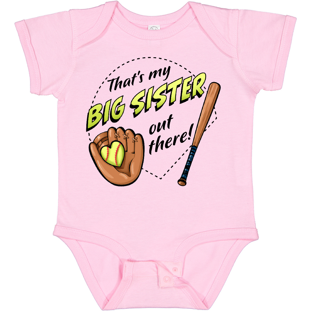 Inktastic That’s My Big SIster Out There- Softball Baby Bodysuit Sports Family