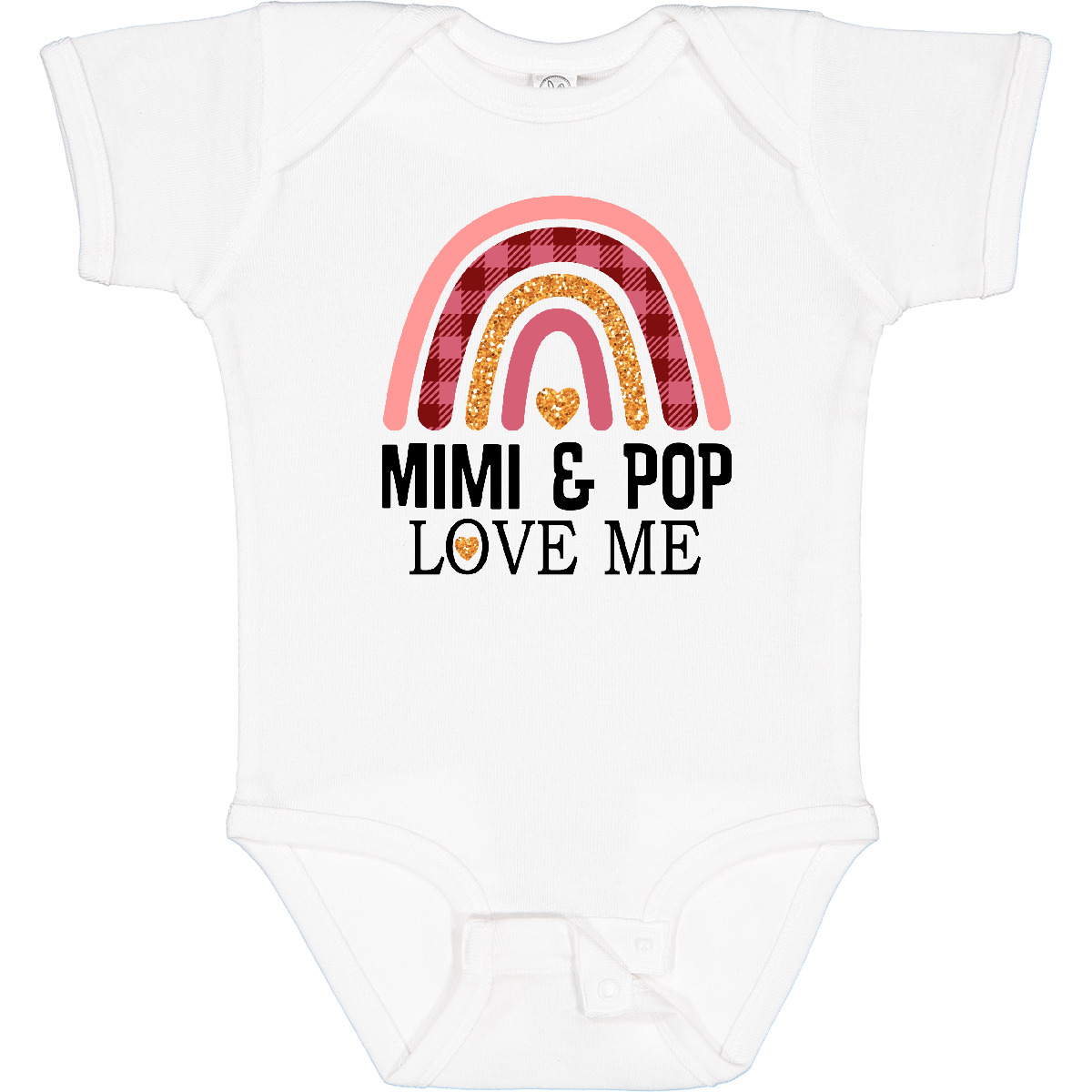 Inktastic Mimi And Pop Love Me Girls Granddaughter Rainbow Baby Bodysuit Girl