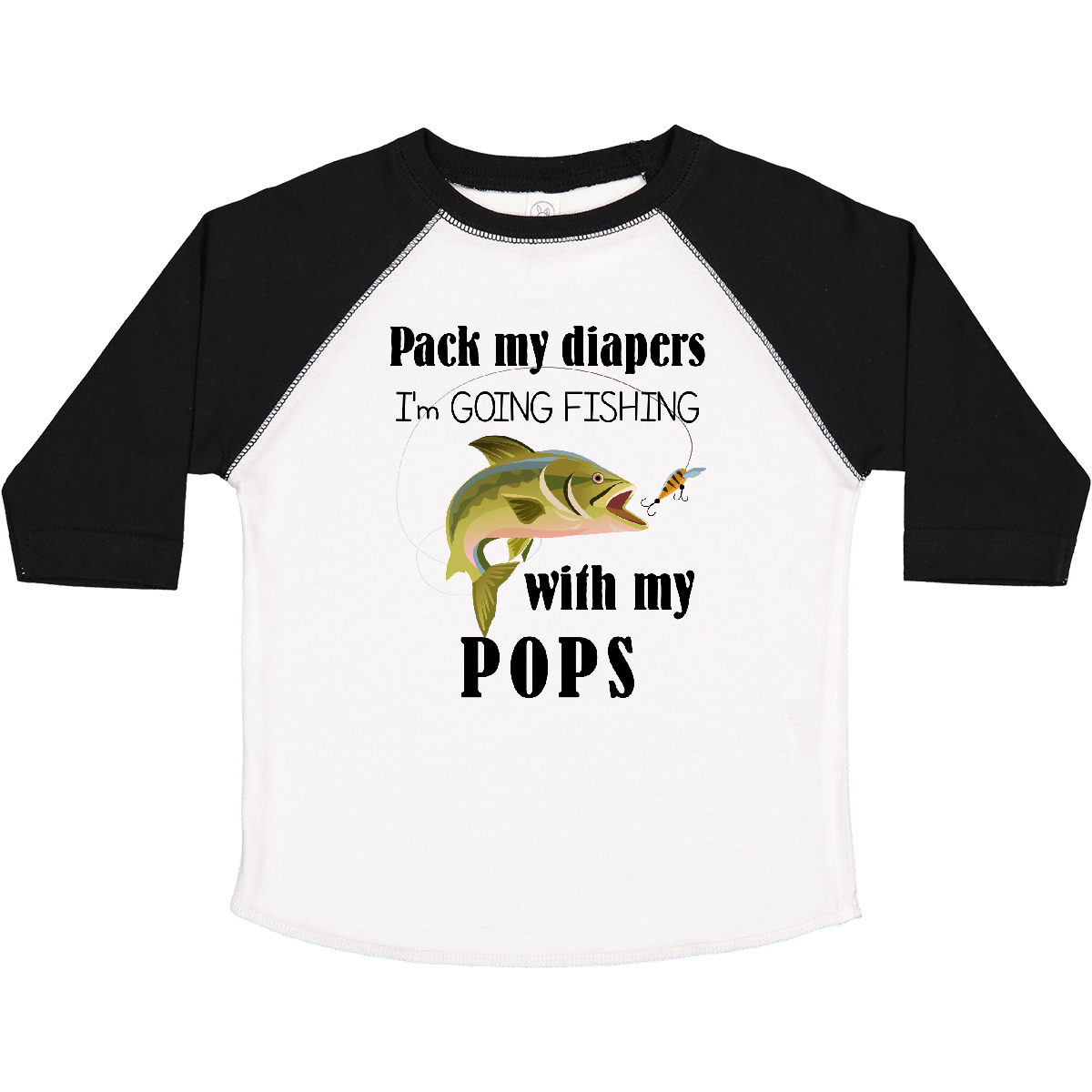 Inktastic Pack My Diapers I Am Going Fishing With Pops Toddler T-Shirt Grandpa - Picture 11 of 11
