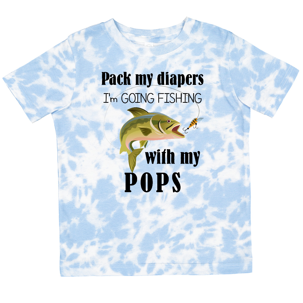 Inktastic Pack My Diapers I Am Going Fishing With Pops Toddler T-Shirt Grandpa - Picture 8 of 11