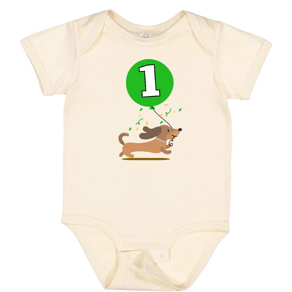 Inktastic 1st Birthday Puppy 1 Year Old Boy Baby Bodysuit Dachshund Celebration - Picture 4 of 8