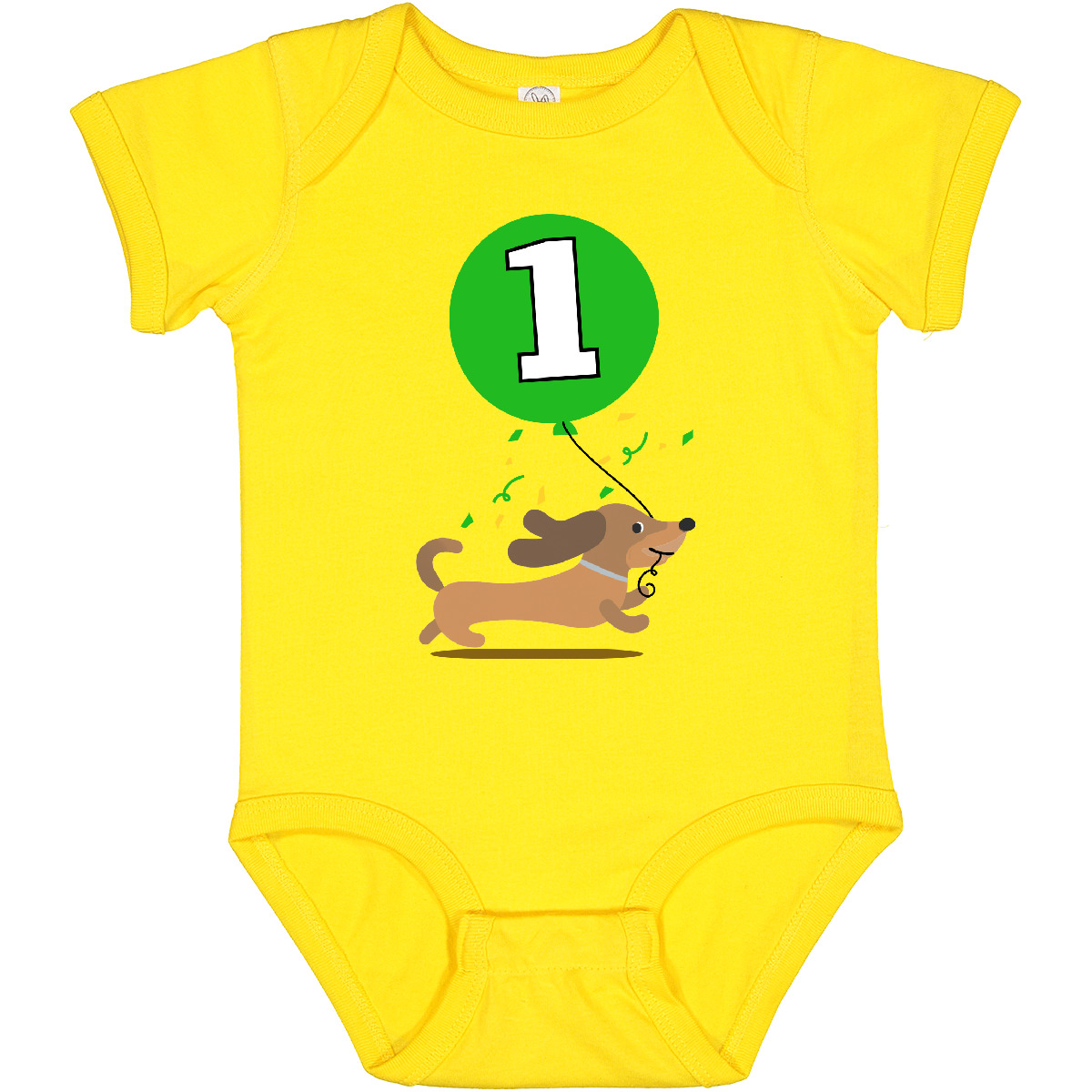 Inktastic 1st Birthday Puppy 1 Year Old Boy Baby Bodysuit Dachshund Celebration - Picture 8 of 8