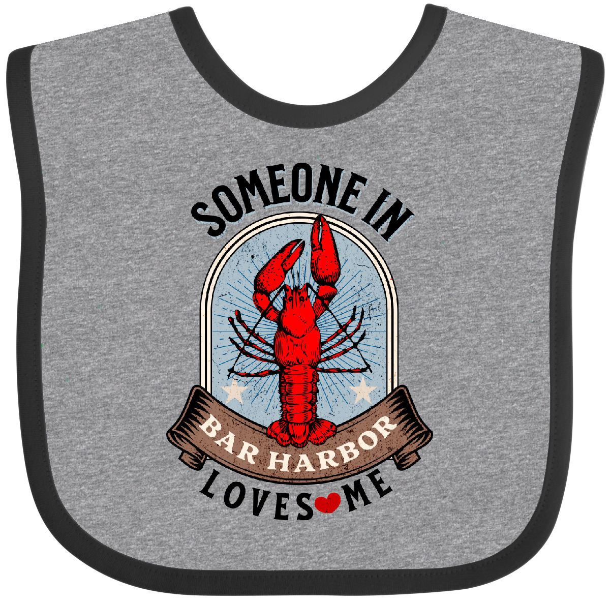 Inktastic Someone In Bar Harbor Maine Loves Me Baby Bib Coastal Grandparents