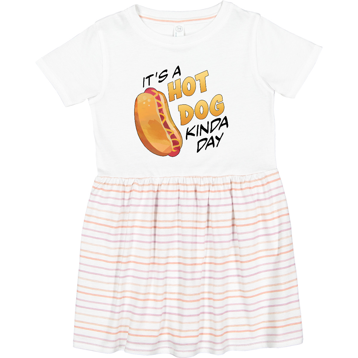 Inktastic It's A Hot Dog Kinda Day Toddler Dress Food Favorite Bun