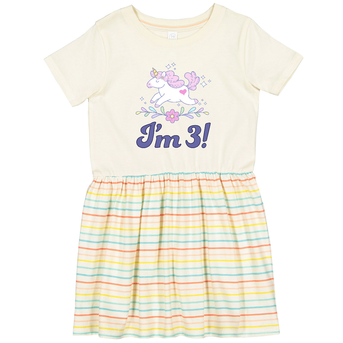 Inktastic 3rd Birthday Unicorn 3 Year Old Girl Toddler Dress Three Uicorn Childs - Picture 4 of 7