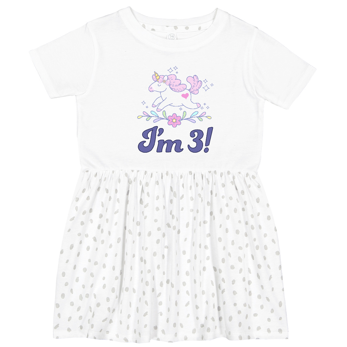Inktastic 3rd Birthday Unicorn 3 Year Old Girl Toddler Dress Three Uicorn Childs - Picture 6 of 7