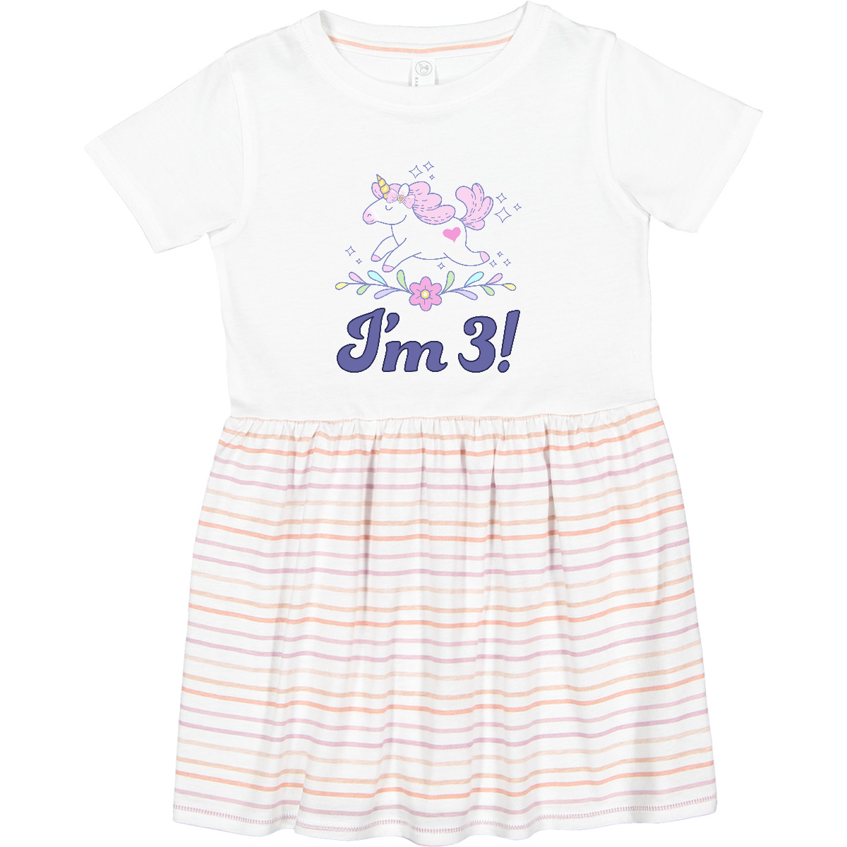 Inktastic 3rd Birthday Unicorn 3 Year Old Girl Toddler Dress Three Uicorn Childs - Picture 7 of 7