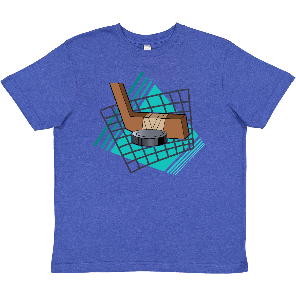 Inktastic Hockey Puck And Stick Youth T-Shirt Sports Match Game Play Skating Fun - Picture 3 of 4