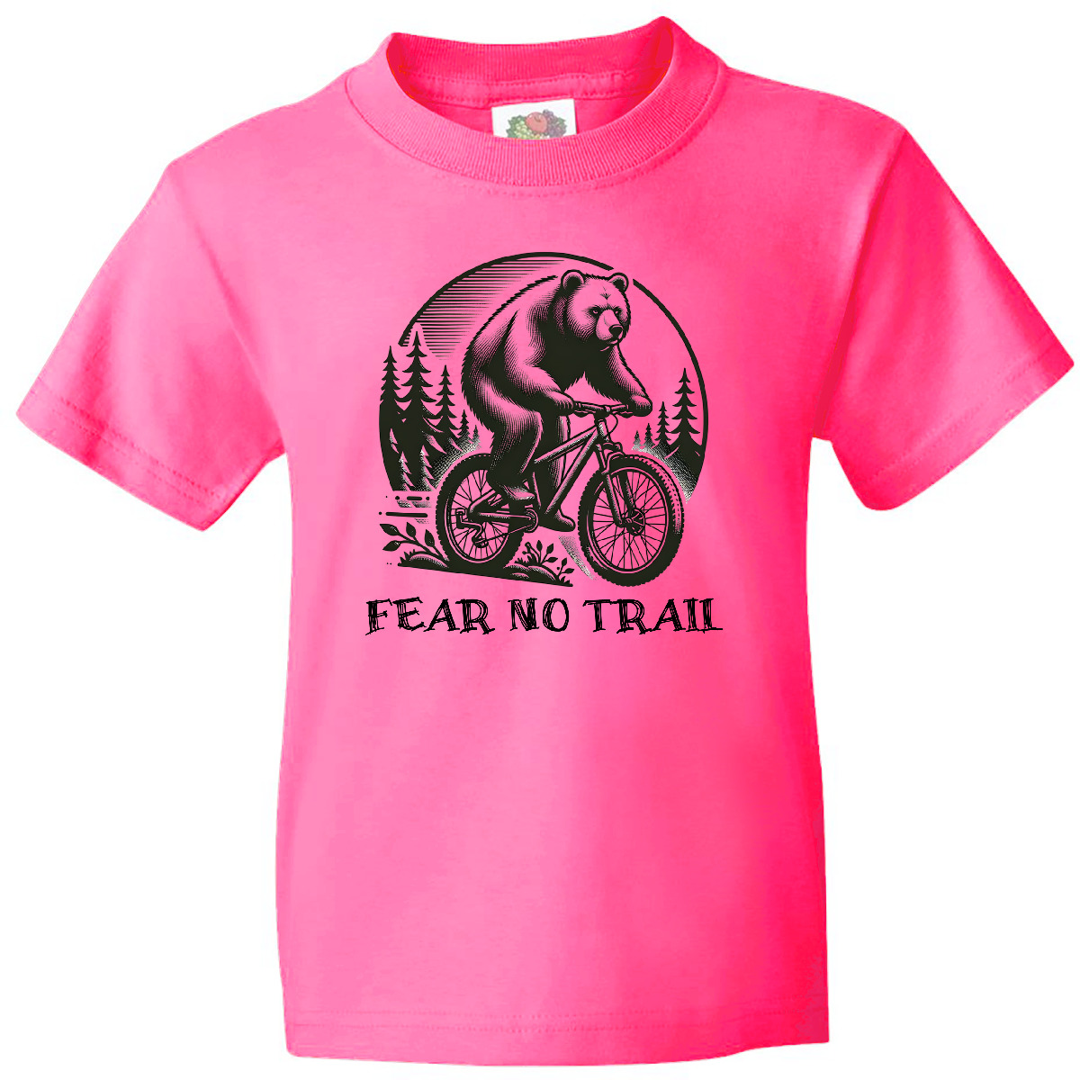 Inktastic Mountain Biking Fear No Trail Youth T-Shirt Biker Outdoors Sports Tee - Picture 3 of 7