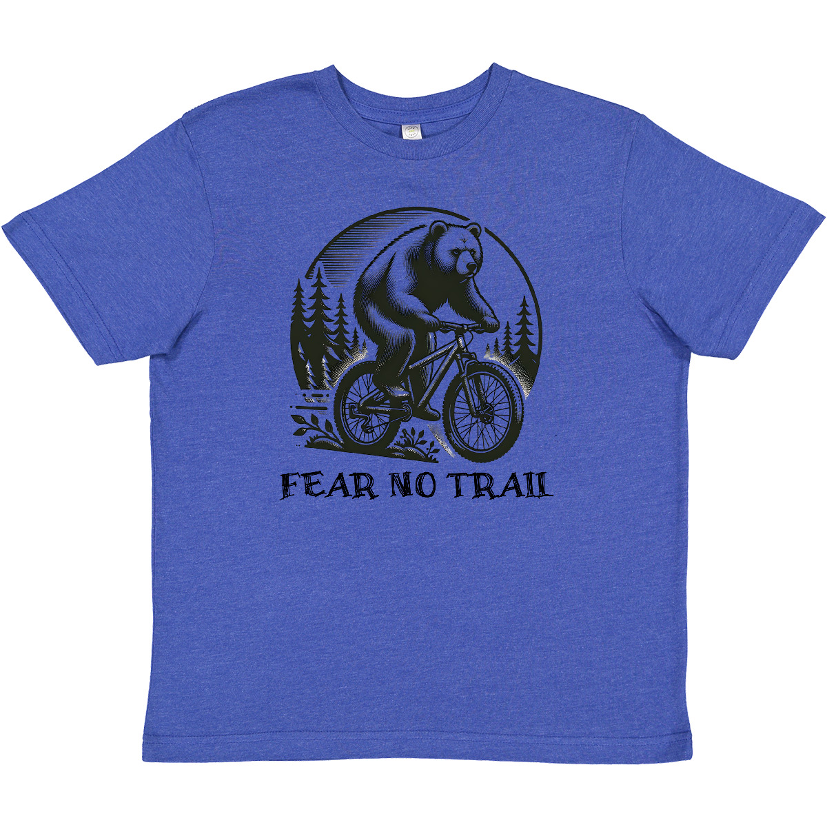 Inktastic Mountain Biking Fear No Trail Youth T-Shirt Biker Outdoors Sports Tee - Picture 6 of 7