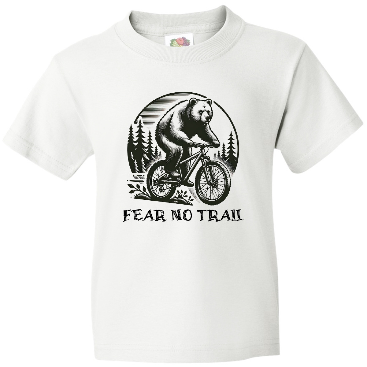 Inktastic Mountain Biking Fear No Trail Youth T-Shirt Biker Outdoors Sports Tee - Picture 7 of 7