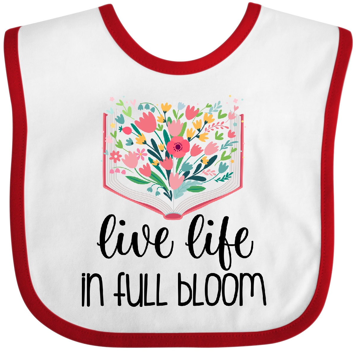 Inktastic Live Life In Full Bloom Baby Bib Gardener Librarian Gardening Teacher - Picture 8 of 8
