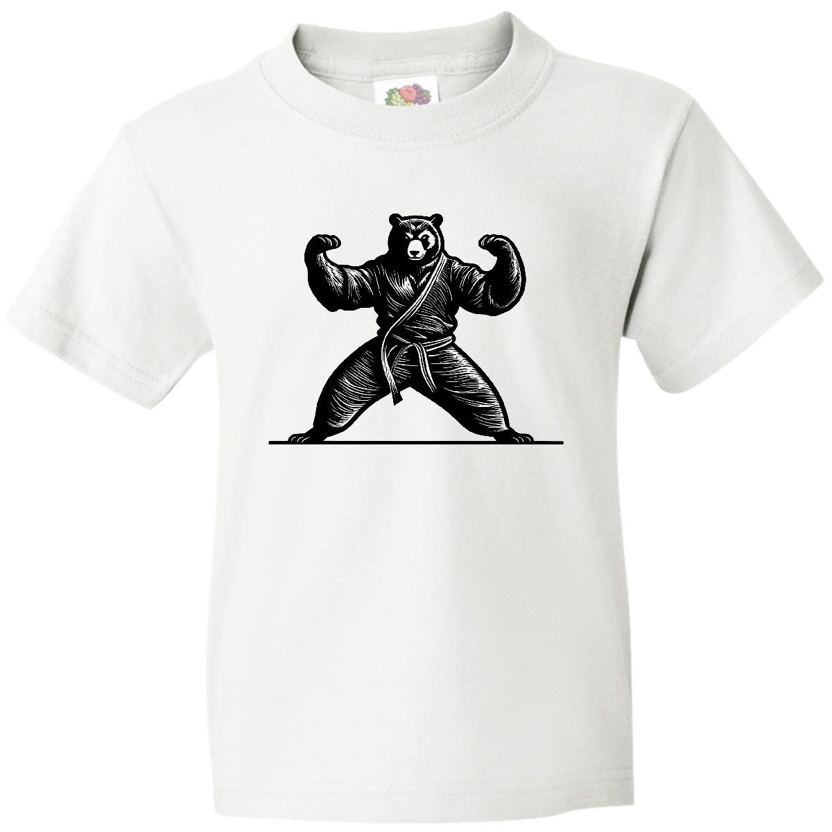 Inktastic Karate Martial Arts MMA Funny Bear Youth T-Shirt Artist Sports Muay - Picture 5 of 5