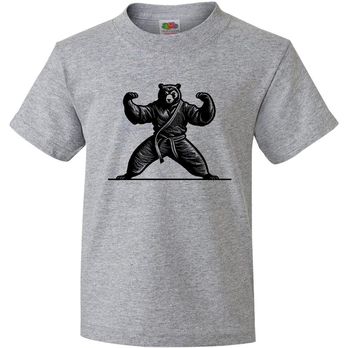 Inktastic Karate Martial Arts MMA Funny Bear Youth T-Shirt Artist Sports Muay - Picture 2 of 5