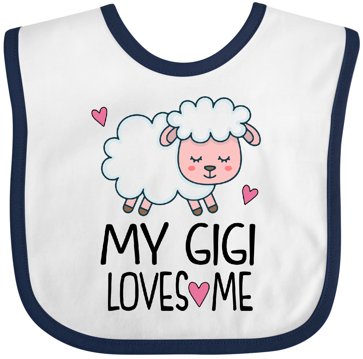 Inktastic My Gigi Loves Me Girls Grandchild Lamb Baby Bib Girl Cute Outfit - Picture 8 of 10