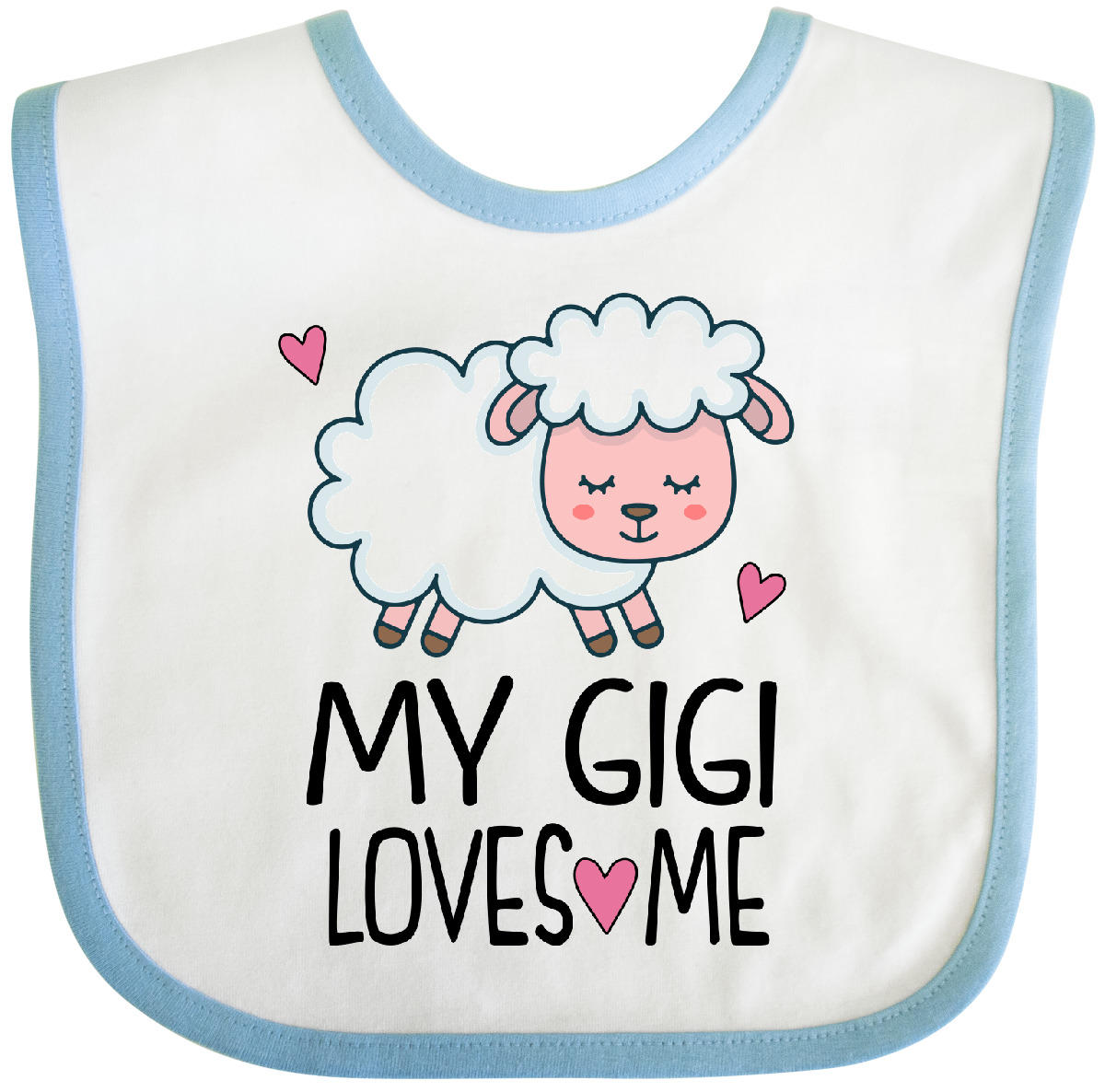 Inktastic My Gigi Loves Me Girls Grandchild Lamb Baby Bib Girl Cute Outfit - Picture 7 of 10
