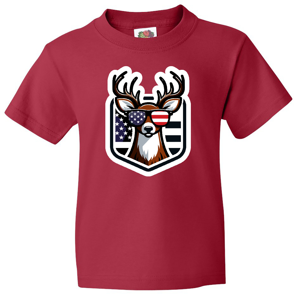 Inktastic Deer Bowhunting US Flag Patriotic Youth T-Shirt Hunter Archery Bow Tee - Picture 5 of 8