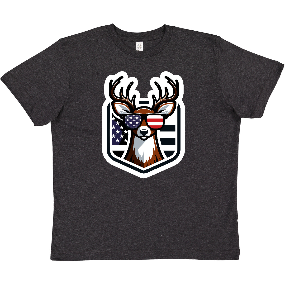 Inktastic Deer Bowhunting US Flag Patriotic Youth T-Shirt Hunter Archery Bow Tee - Picture 6 of 8