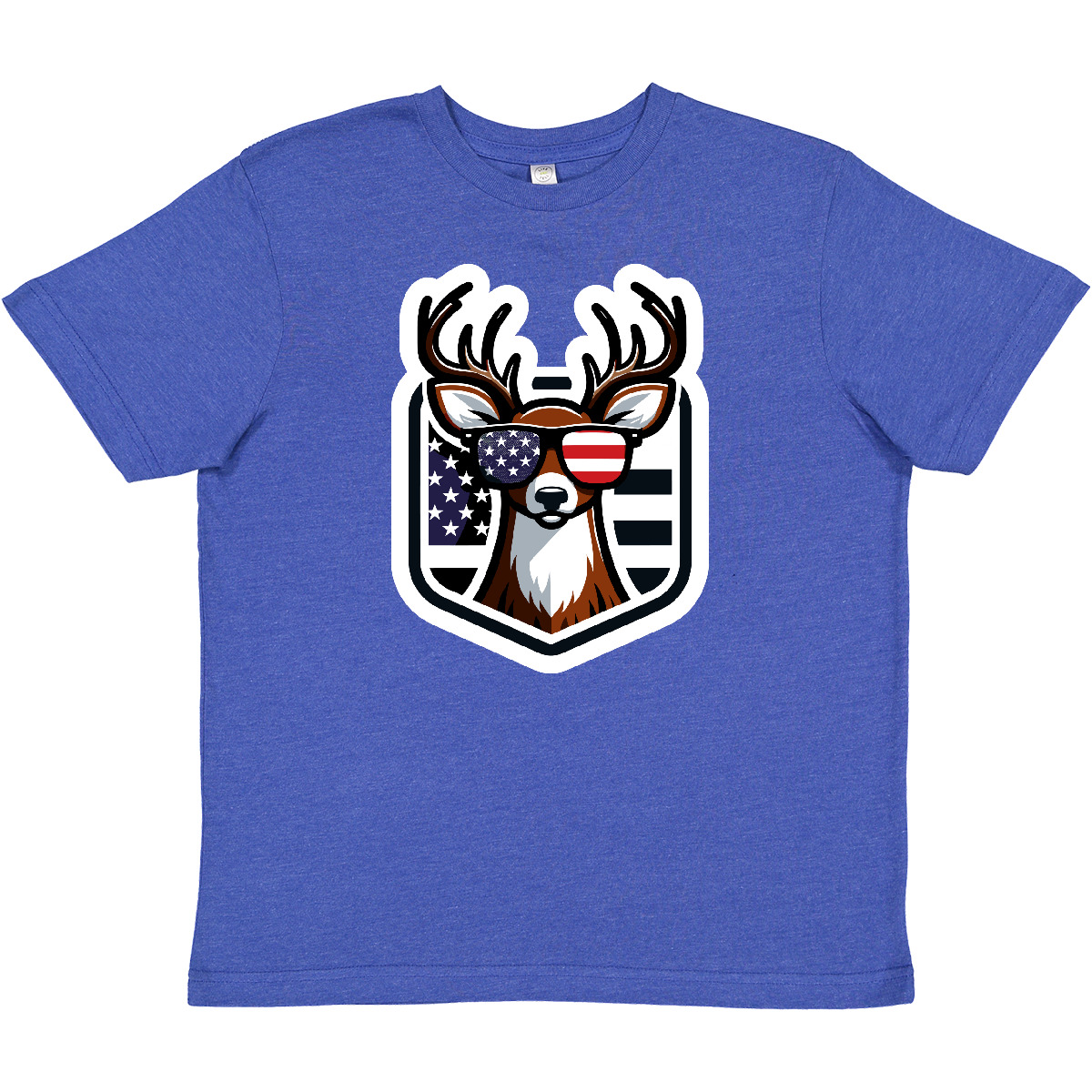 Inktastic Deer Bowhunting US Flag Patriotic Youth T-Shirt Hunter Archery Bow Tee - Picture 7 of 8