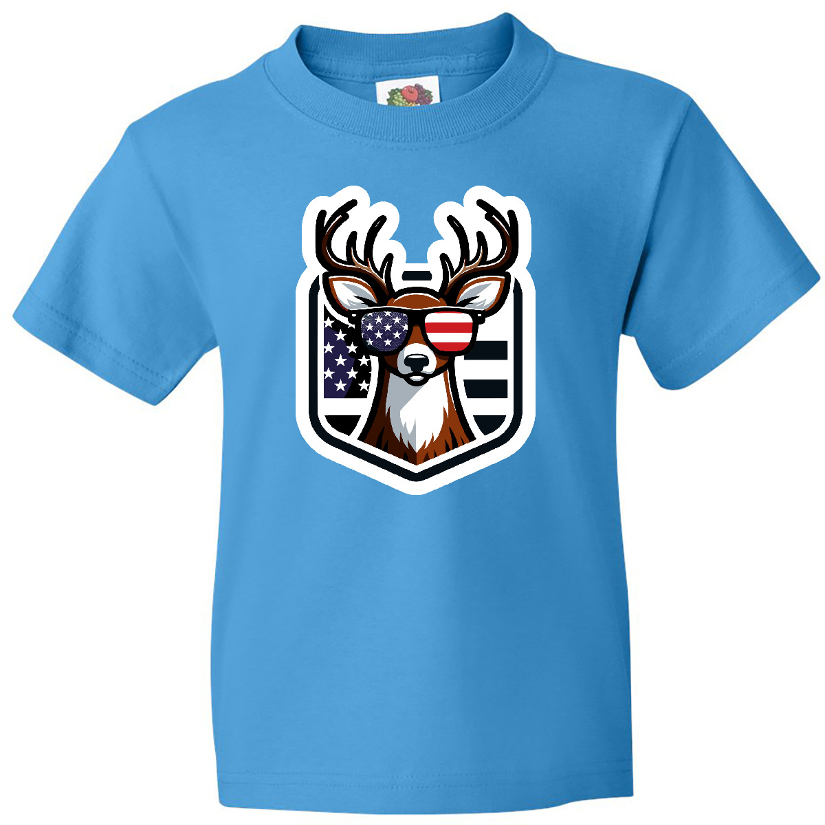 Inktastic Deer Bowhunting US Flag Patriotic Youth T-Shirt Hunter Archery Bow Tee - Picture 4 of 8