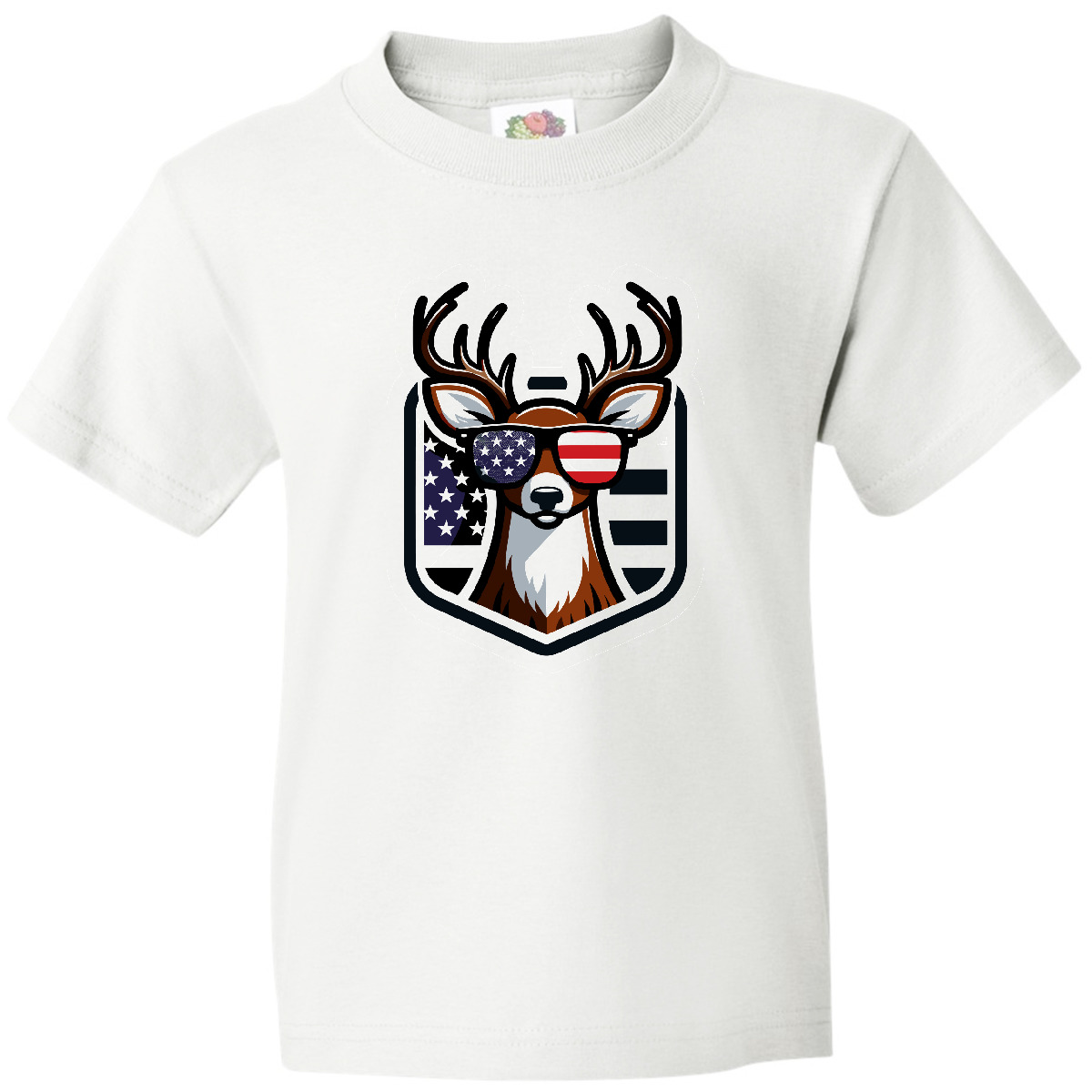 Inktastic Deer Bowhunting US Flag Patriotic Youth T-Shirt Hunter Archery Bow Tee - Picture 8 of 8