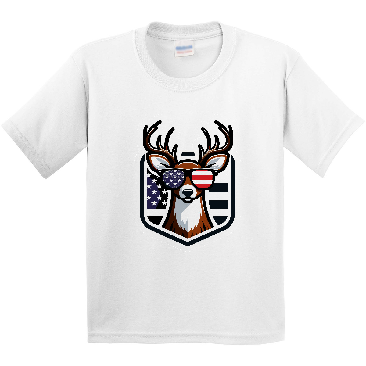 Inktastic Deer Bowhunting US Flag Patriotic Youth T-Shirt Hunter Archery Bow Usa - Picture 8 of 8