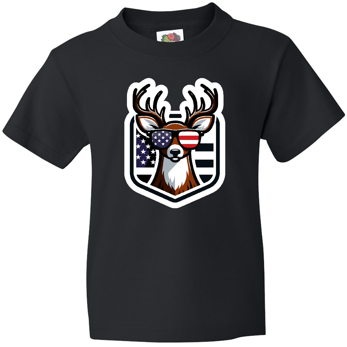 Inktastic Deer Bowhunting US Flag Patriotic Youth T-Shirt Hunter Archery Bow Tee - Picture 2 of 8