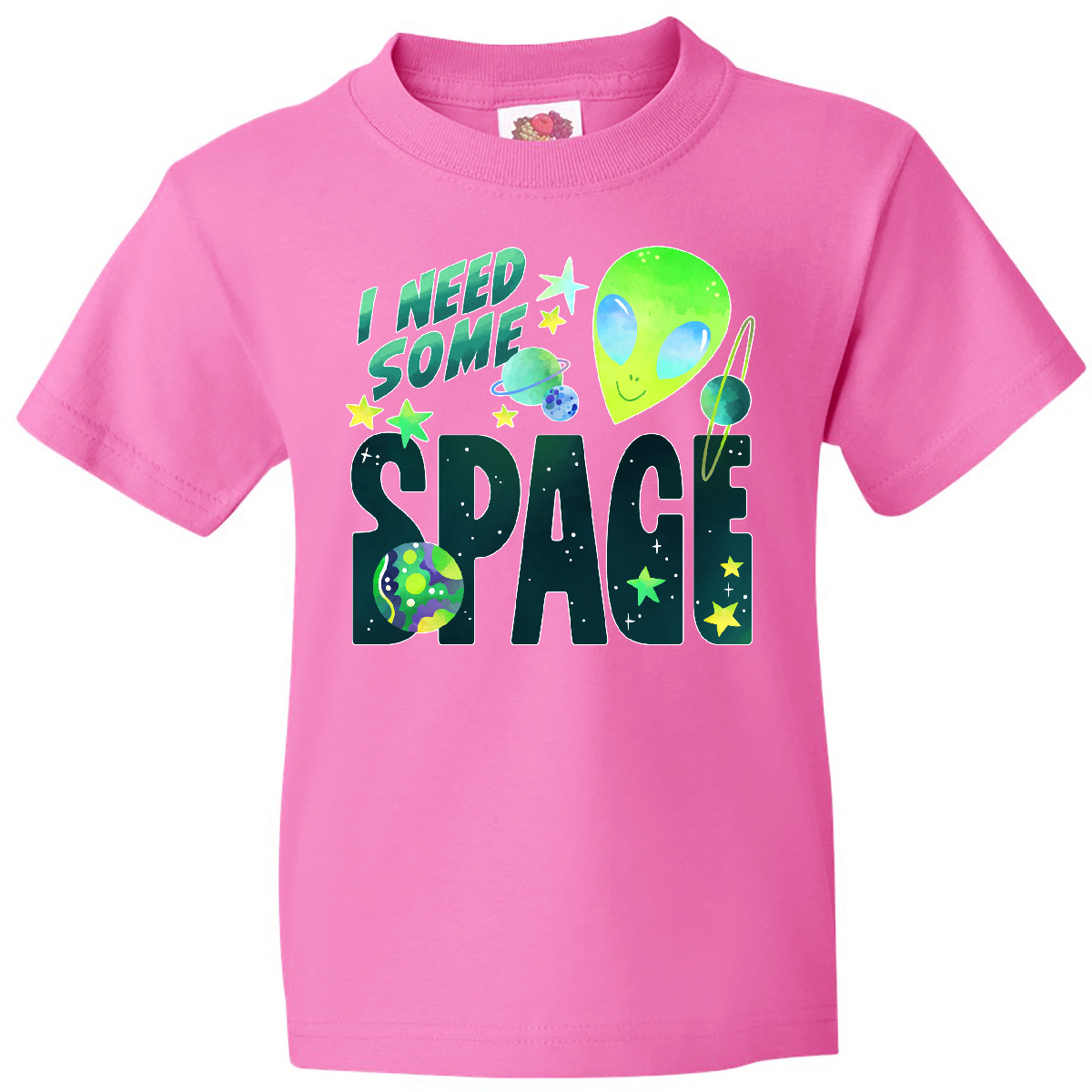 Inktastic I Need Some Space- Cute Alien Youth T-Shirt Funny Humor Planets Stars - Picture 2 of 9