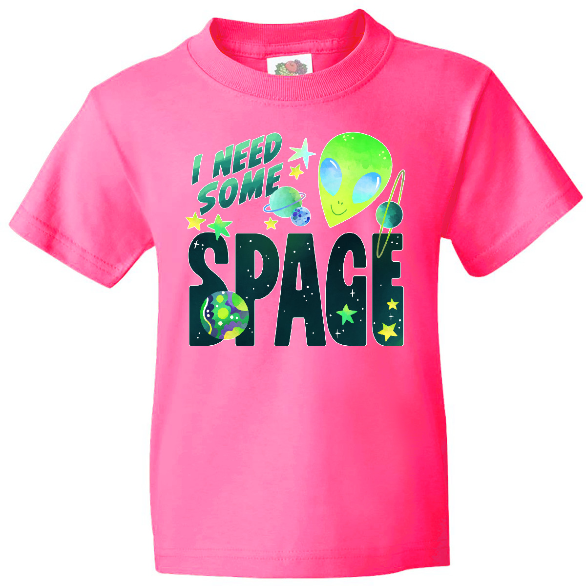 Inktastic I Need Some Space- Cute Alien Youth T-Shirt Funny Humor Planets Stars - Picture 4 of 9