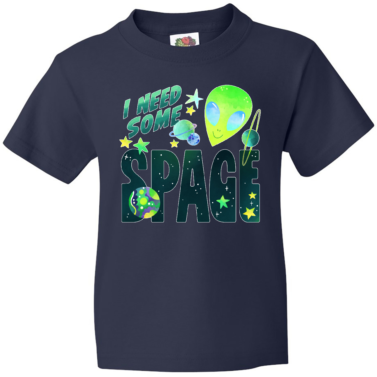Inktastic I Need Some Space- Cute Alien Youth T-Shirt Funny Humor Planets Stars - Picture 3 of 9