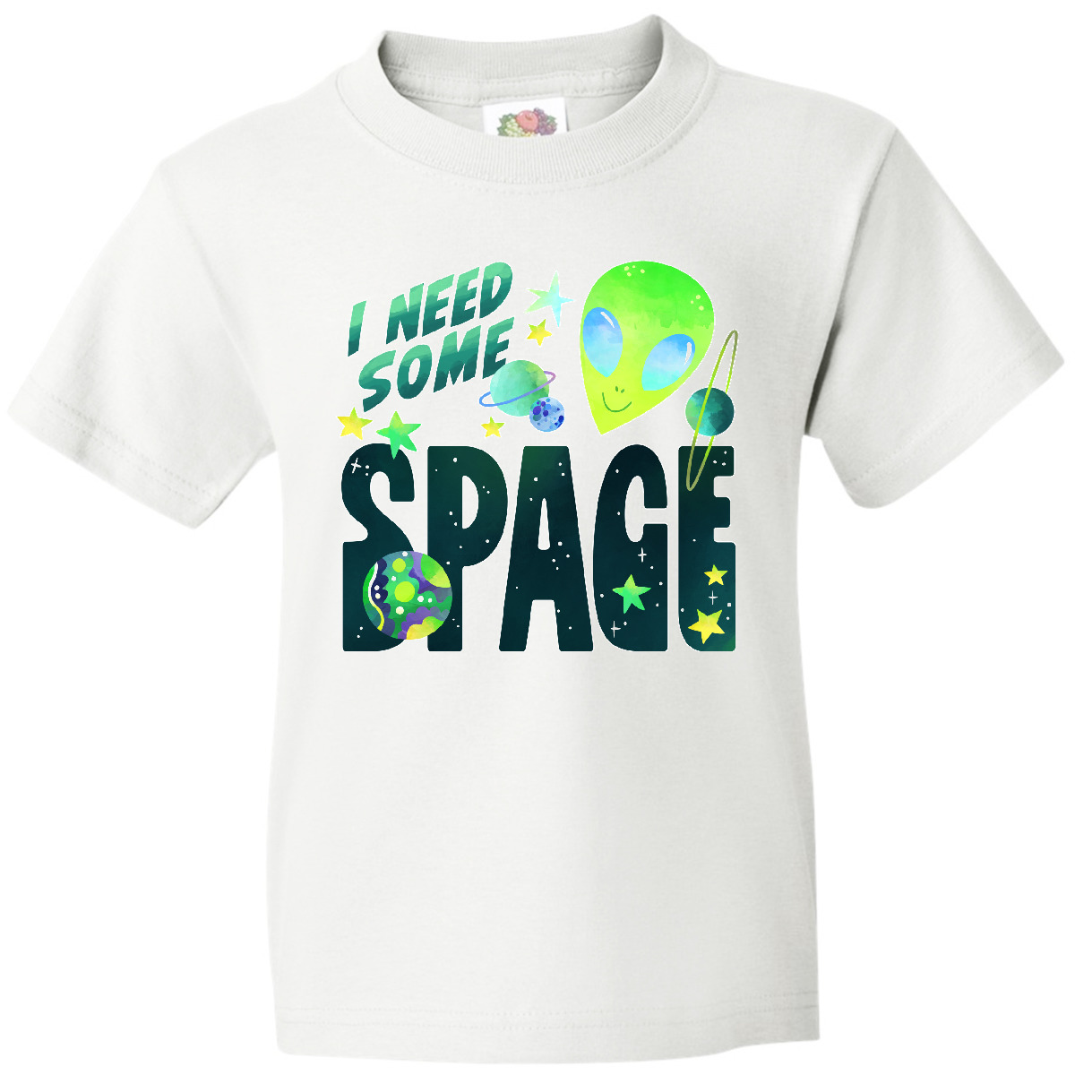 Inktastic I Need Some Space- Cute Alien Youth T-Shirt Funny Humor Planets Stars - Picture 9 of 9