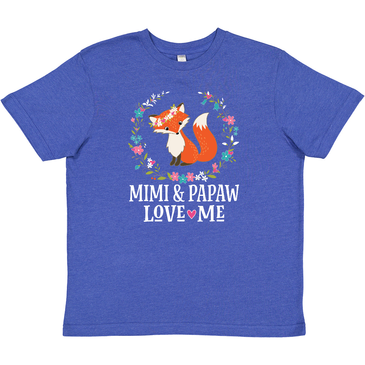 Inktastic Mimi And Papaw Love Me Granddaughter Fox Youth T-Shirt Childs Clothes - Picture 9 of 9