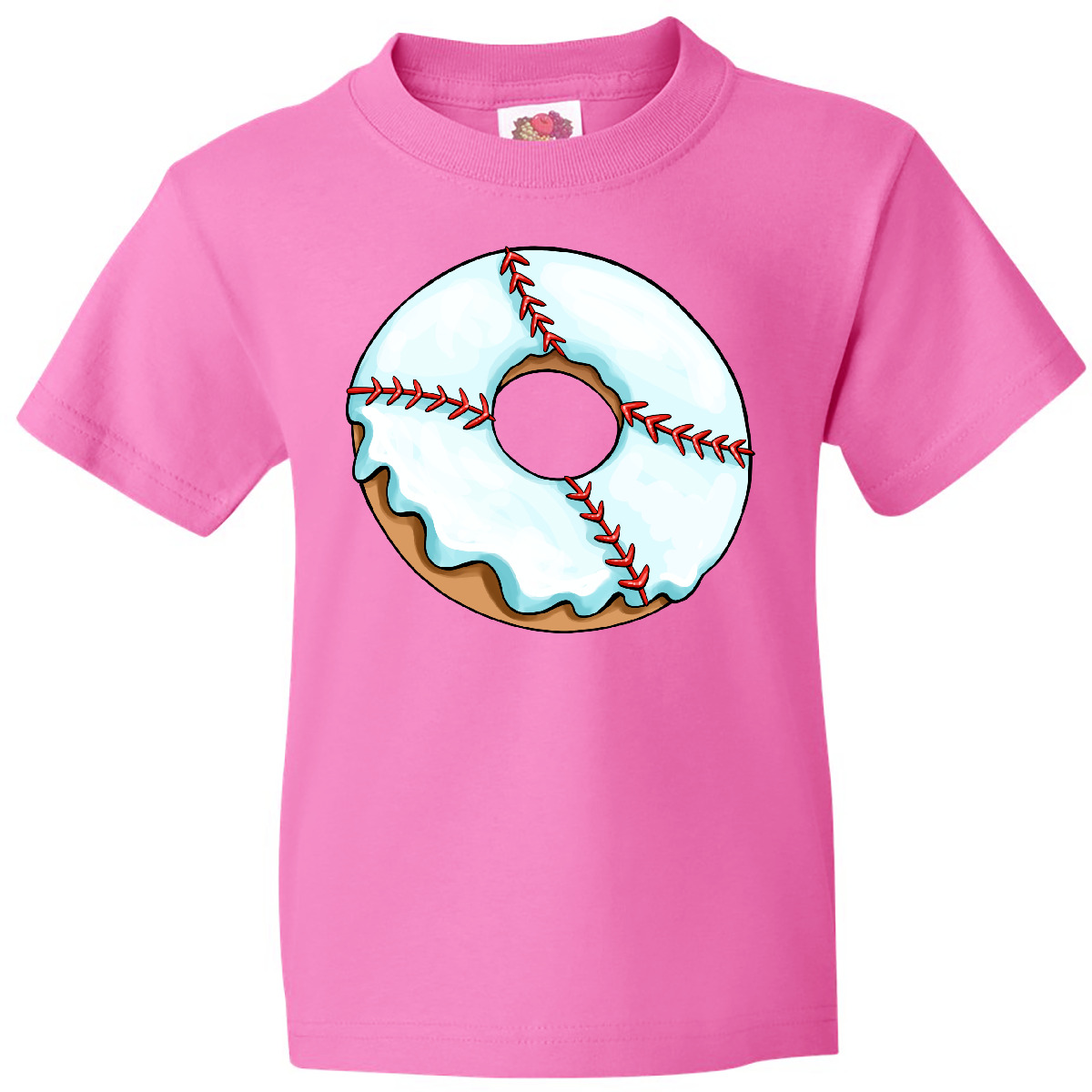 Inktastic Baseball Donut Youth T-Shirt Sports Sport Favorite Icing Treat Food - Picture 2 of 7