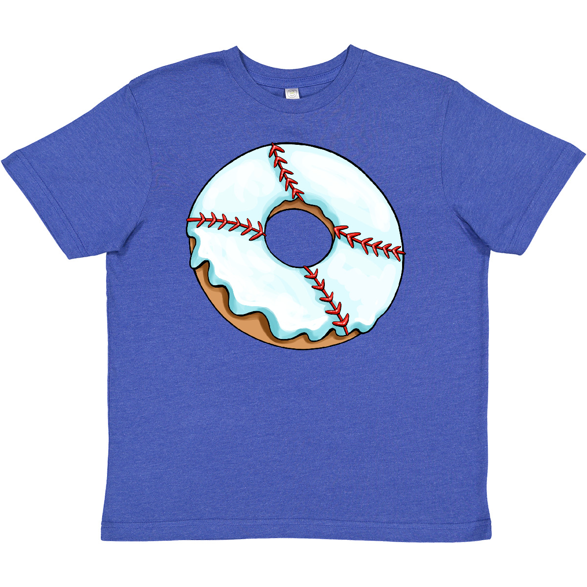 Inktastic Baseball Donut Youth T-Shirt Sports Sport Favorite Icing Treat Food - Picture 6 of 7
