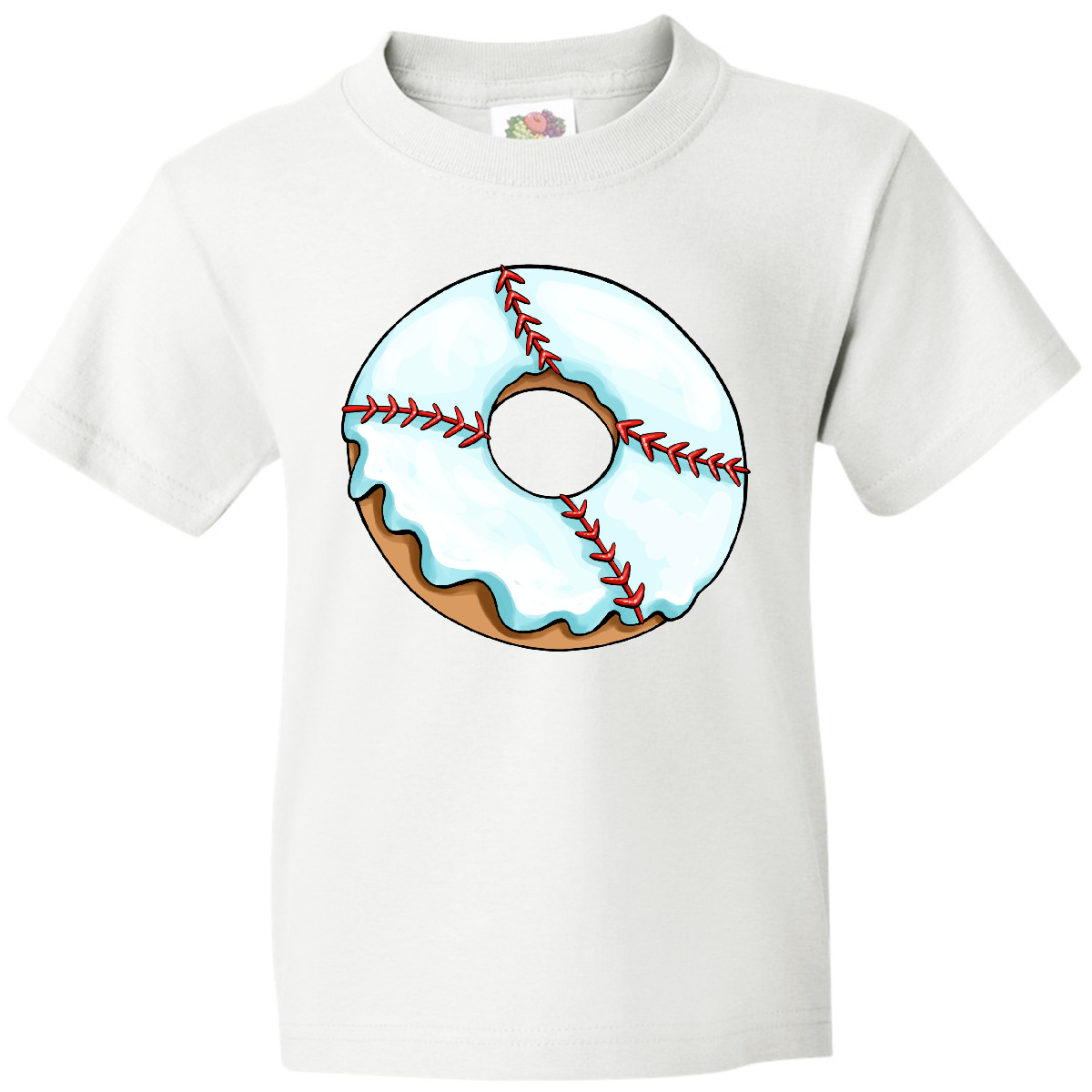 Inktastic Baseball Donut Youth T-Shirt Sports Sport Favorite Icing Treat Food - Picture 7 of 7