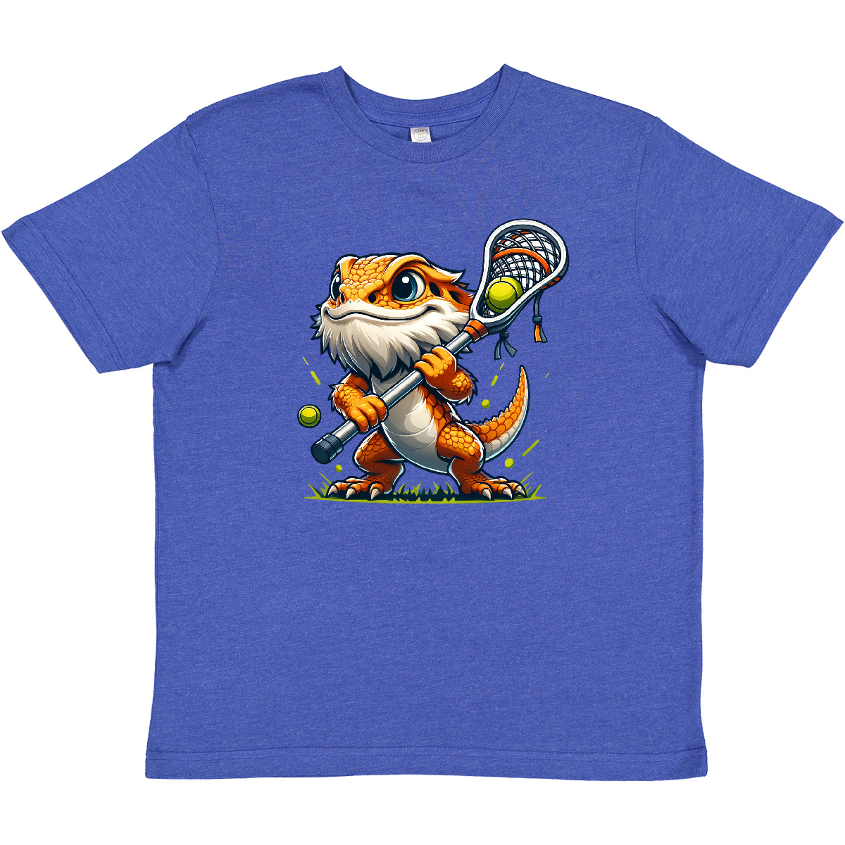 Inktastic Lacrosse Funny Bearded Dragon Youth T-Shirt Sports Player Team Coach - Picture 7 of 8