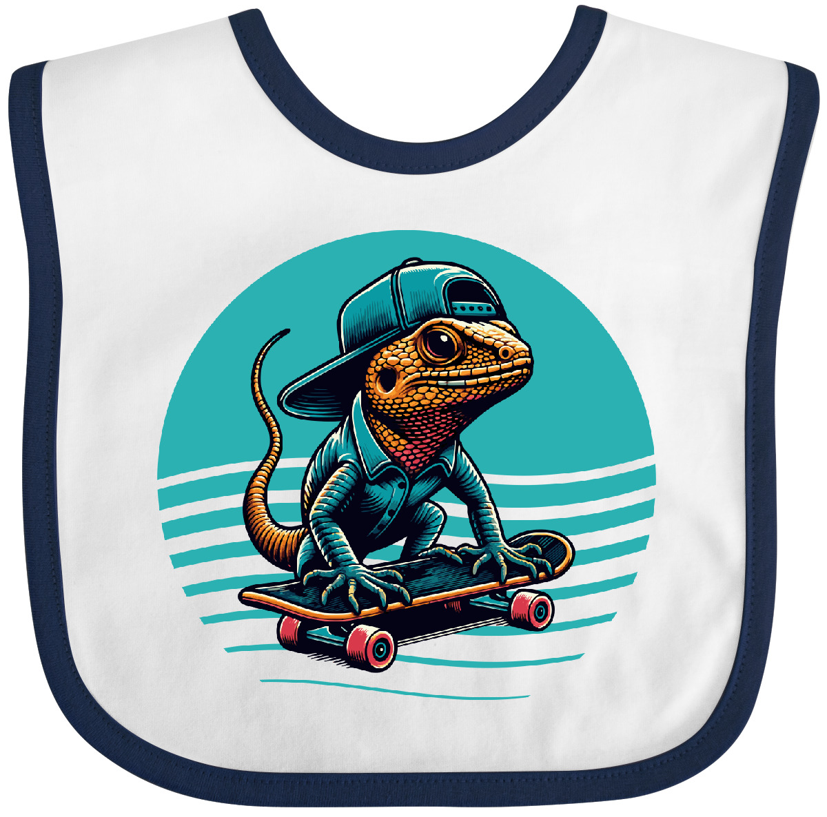Inktastic Skateboarding Lizard Funny Skateboard Baby Bib Apparel Clothing Infant