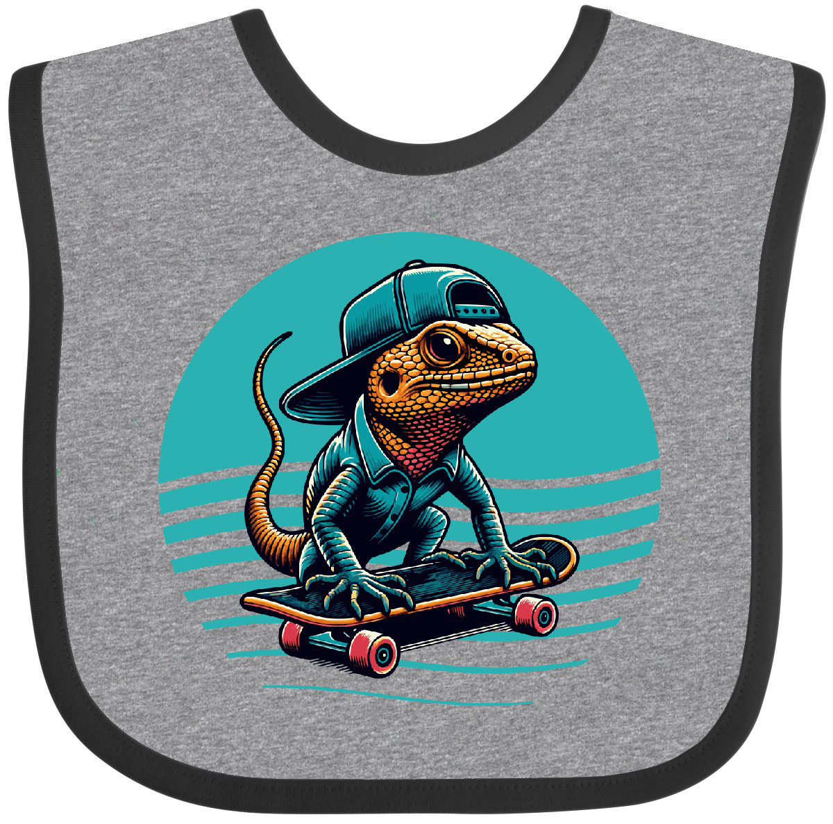 Ing Lizard Funny Skateboard Baby Bib Apparel Clothing Infant