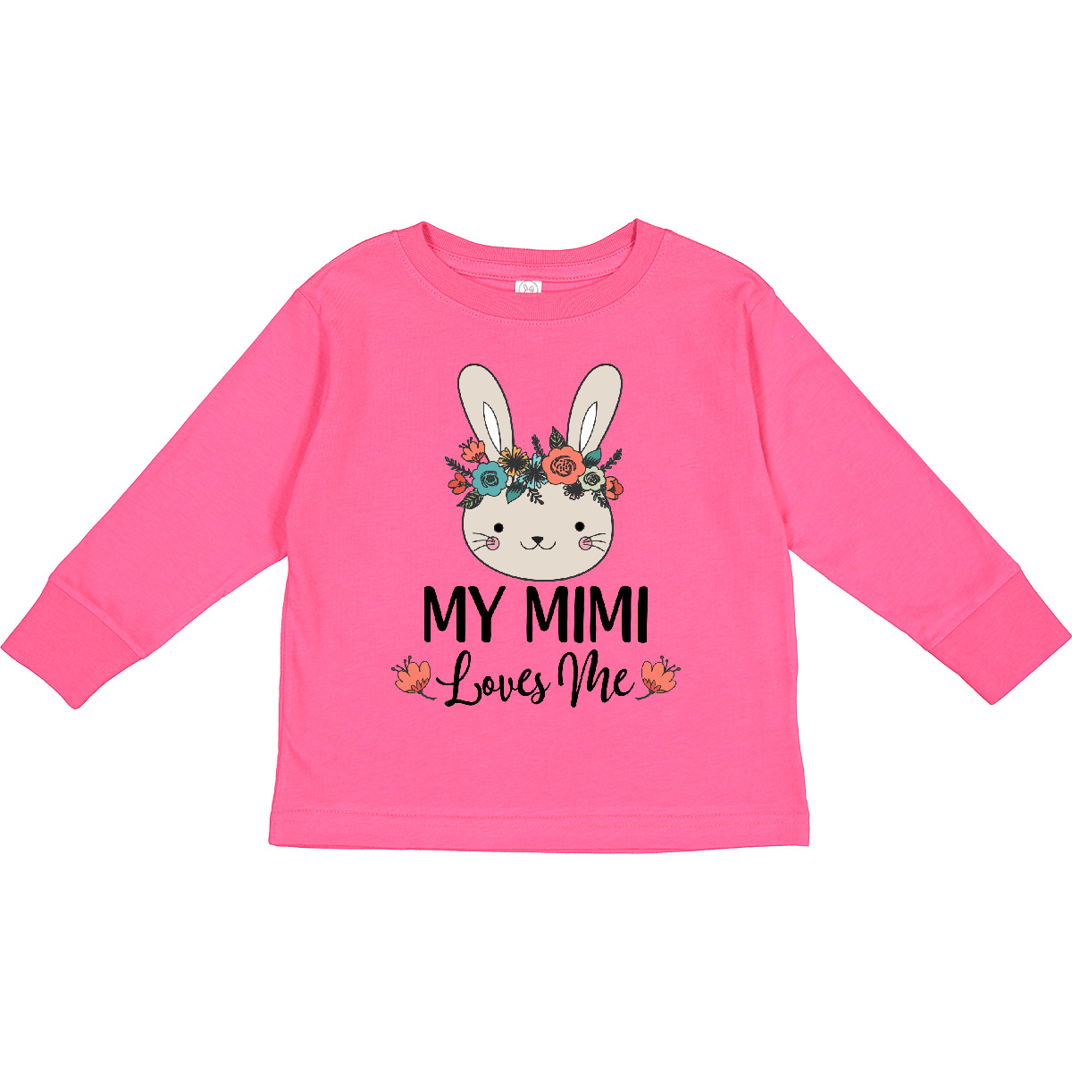 Inktastic My Mimi Loves Me Granddaughter Bunny Toddler Long Sleeve T-Shirt Girls