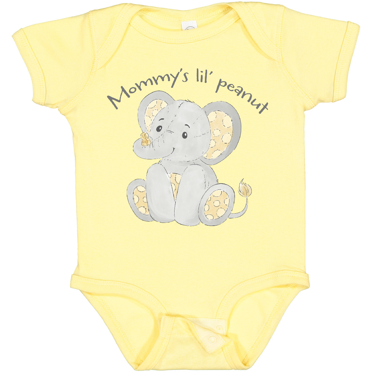 Inktastic Mommy's Lil' Peanut Polka Dot Elephant Baby Bodysuit Mommy Mom New Son