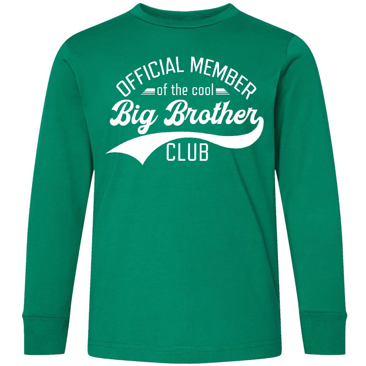Inktastic Official Member Of The Cool Big Brother Club Youth Long Sleeve T-Shirt - Picture 3 of 4