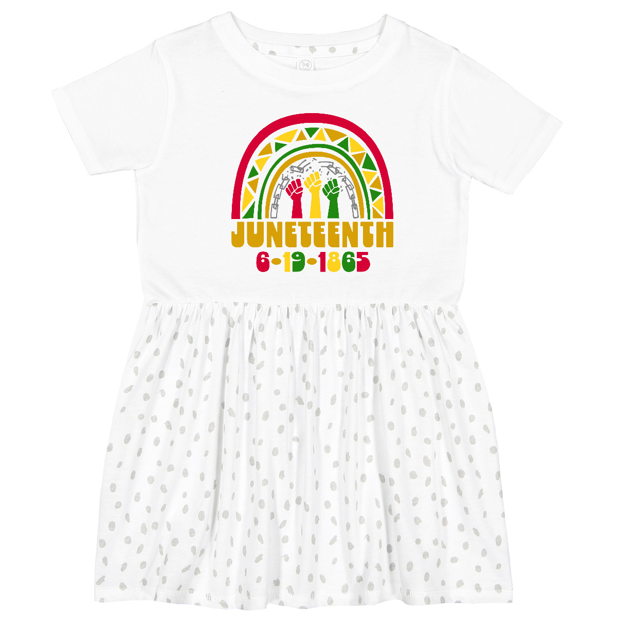 Inktastic Juneteenth 6-19-1865 Rainbow Toddler Dress Thirteenth Amendment Black - Bild 4 von 5