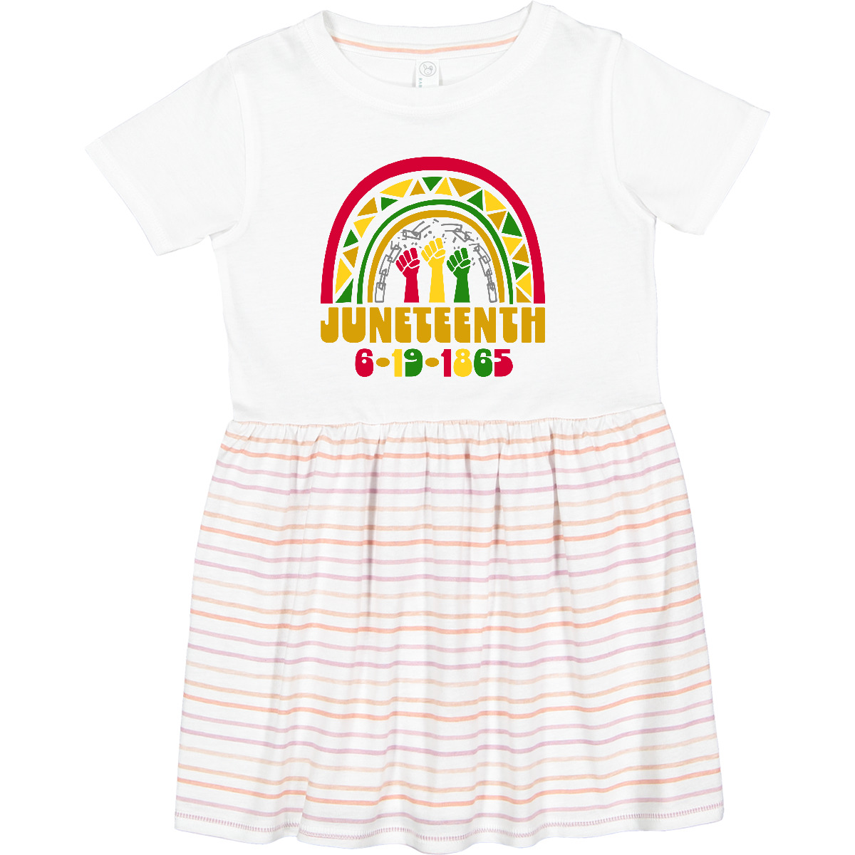 Inktastic Juneteenth 6-19-1865 Rainbow Toddler Dress Thirteenth Amendment Black - Bild 5 von 5