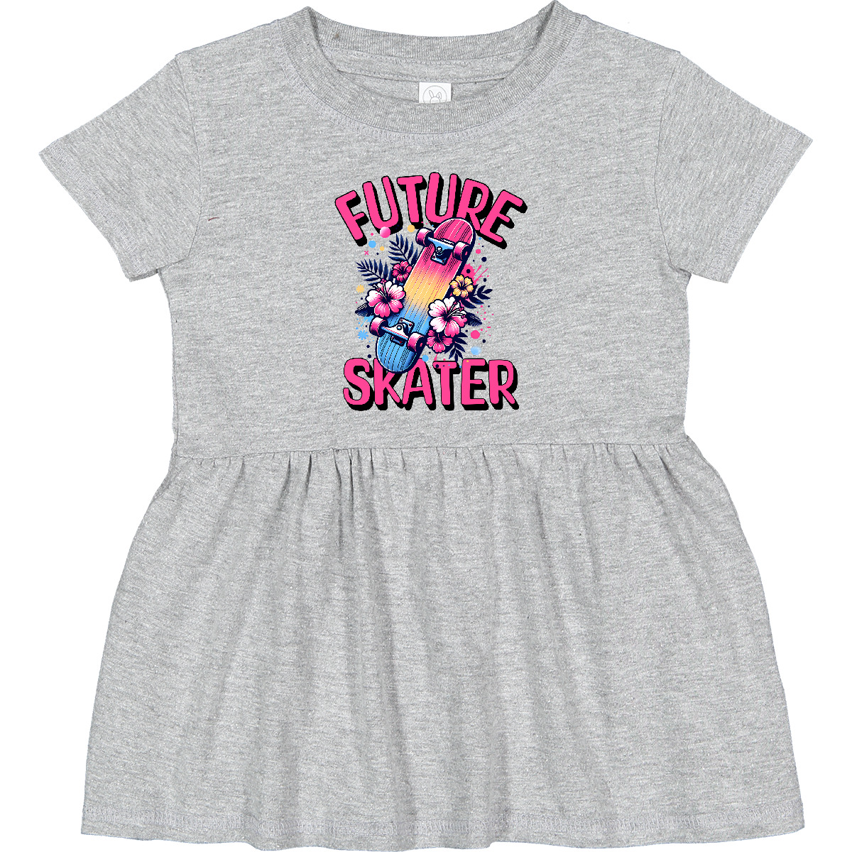 Inktastic Skateboarding Future Skater Infant Dress Flowered Floral Apparel