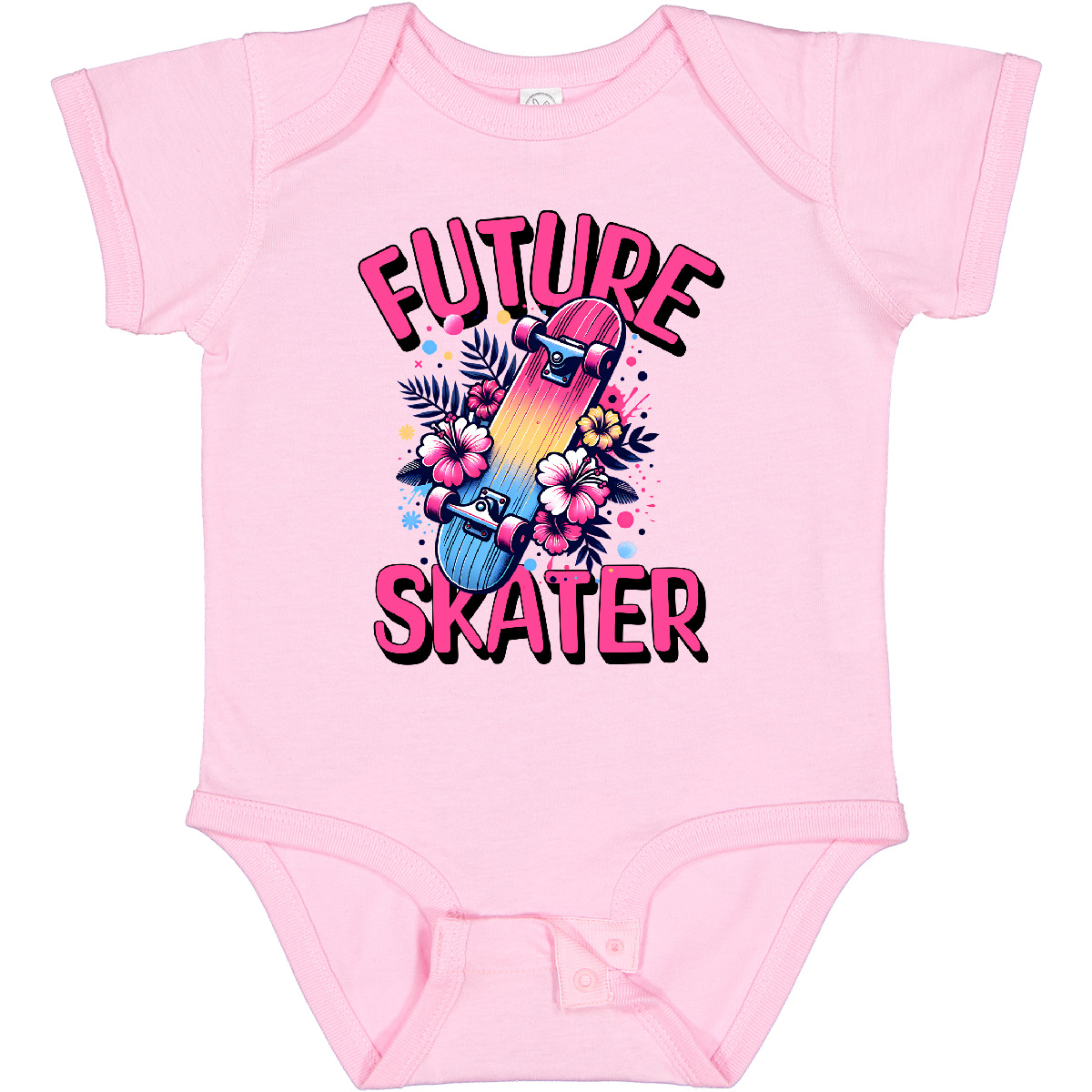Ing Future Skater Baby Bodysuit Flowered Floral Cute Apparel