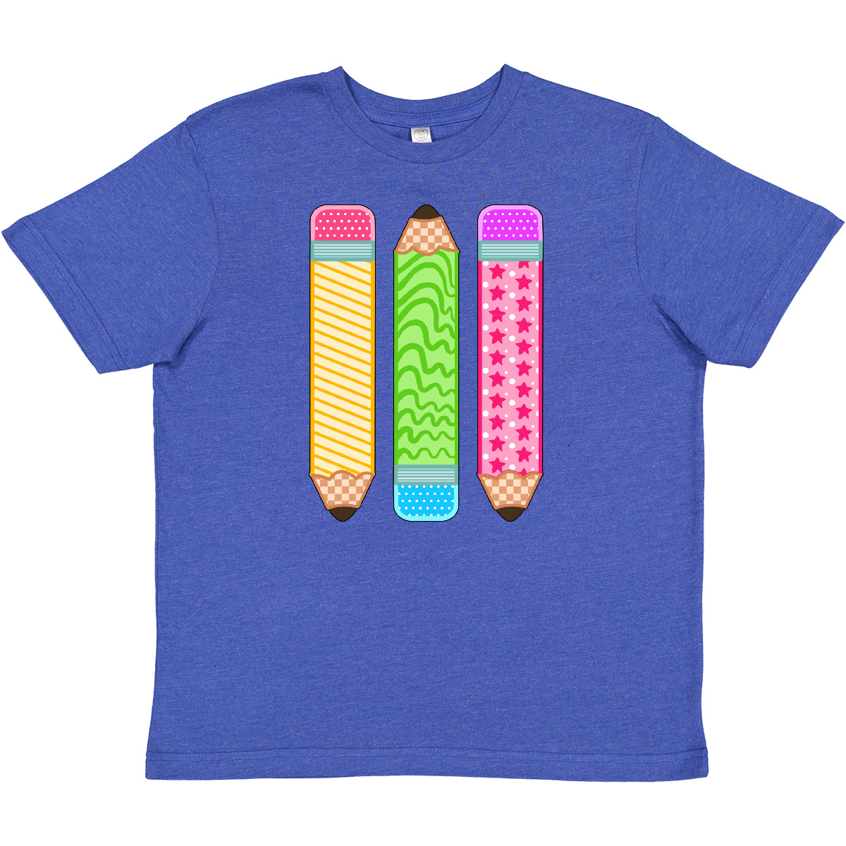 Inktastic Colorful Patterned Pencils For Back To School Youth T-Shirt Elementary - Picture 6 of 7