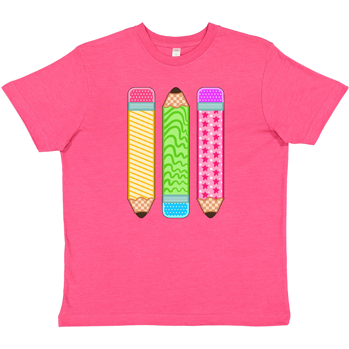 Inktastic Colorful Patterned Pencils For Back To School Youth T-Shirt Elementary - Picture 5 of 7