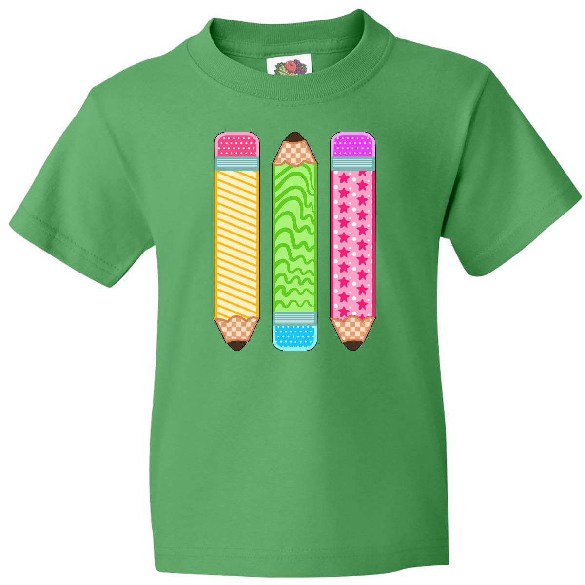 Inktastic Colorful Patterned Pencils For Back To School Youth T-Shirt Elementary - Picture 3 of 7