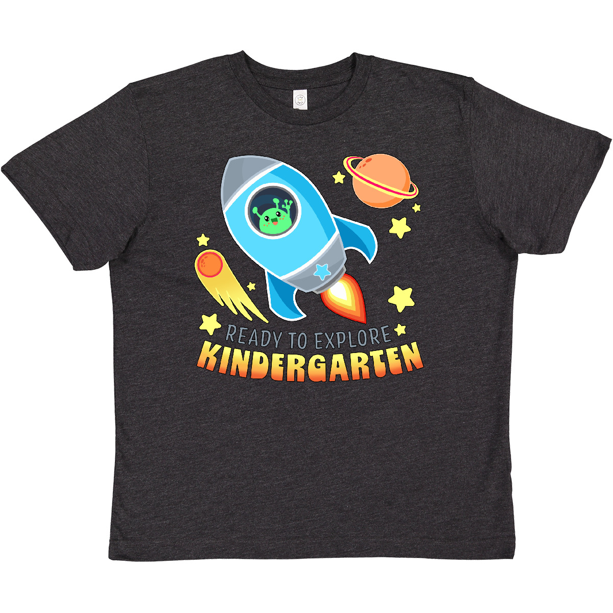 Inktastic Ready To Explore Kindergarten- Alien And Space Ship Youth T-Shirt Back - Picture 6 of 8
